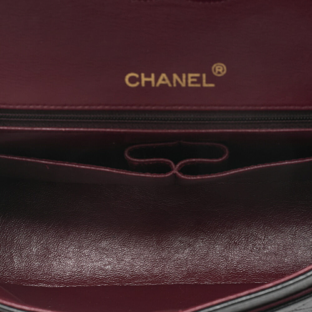 CHANEL Shoulder Bag Matelasse Double Flap Vertical Chain Lambskin Black Gold-Tone Hardware Pre-Owned - Vintage La Charme