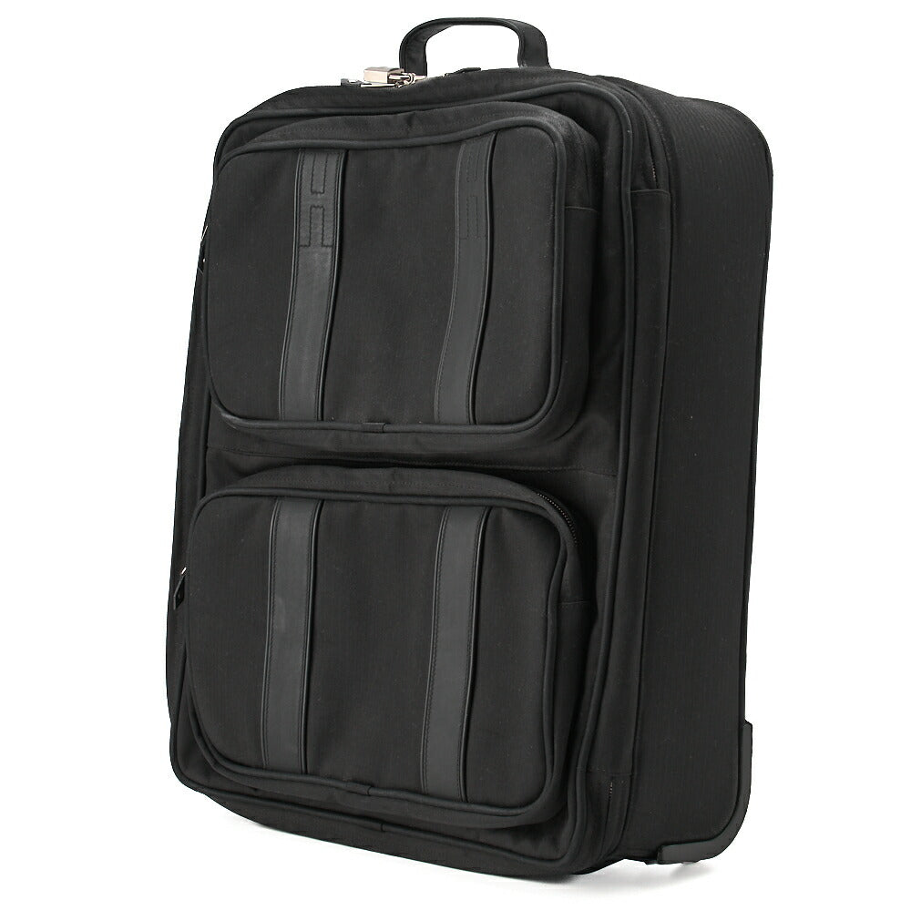 HERMES Acapulco Carry Bag Toile Chevron Black Gold-Tone Hardware Pre-Owned - Vintage La Charme