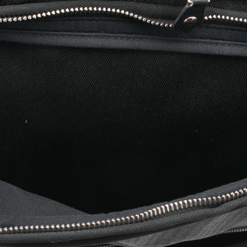 HERMES Acapulco Carry Bag Toile Chevron Black Gold-Tone Hardware Pre-Owned - Vintage La Charme