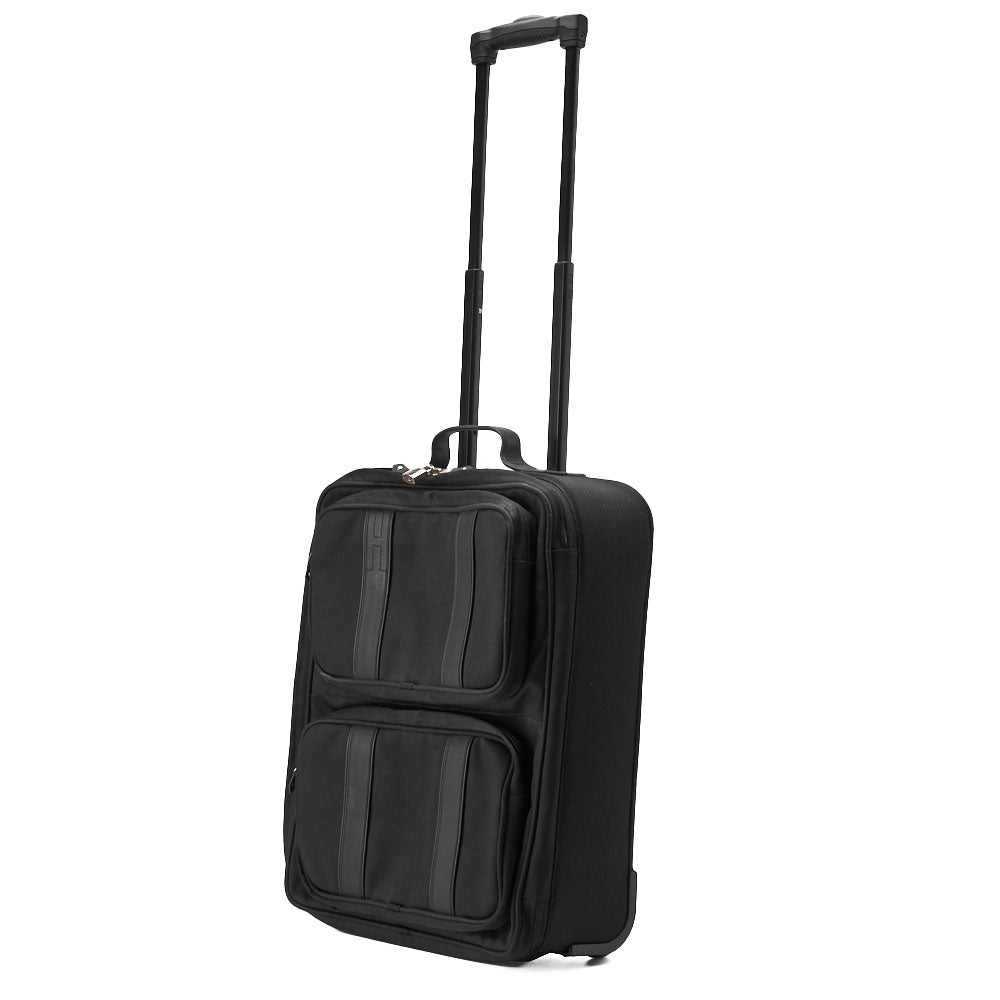 HERMES Acapulco Carry Bag Toile Chevron Black Gold-Tone Hardware Pre-Owned - Vintage La Charme