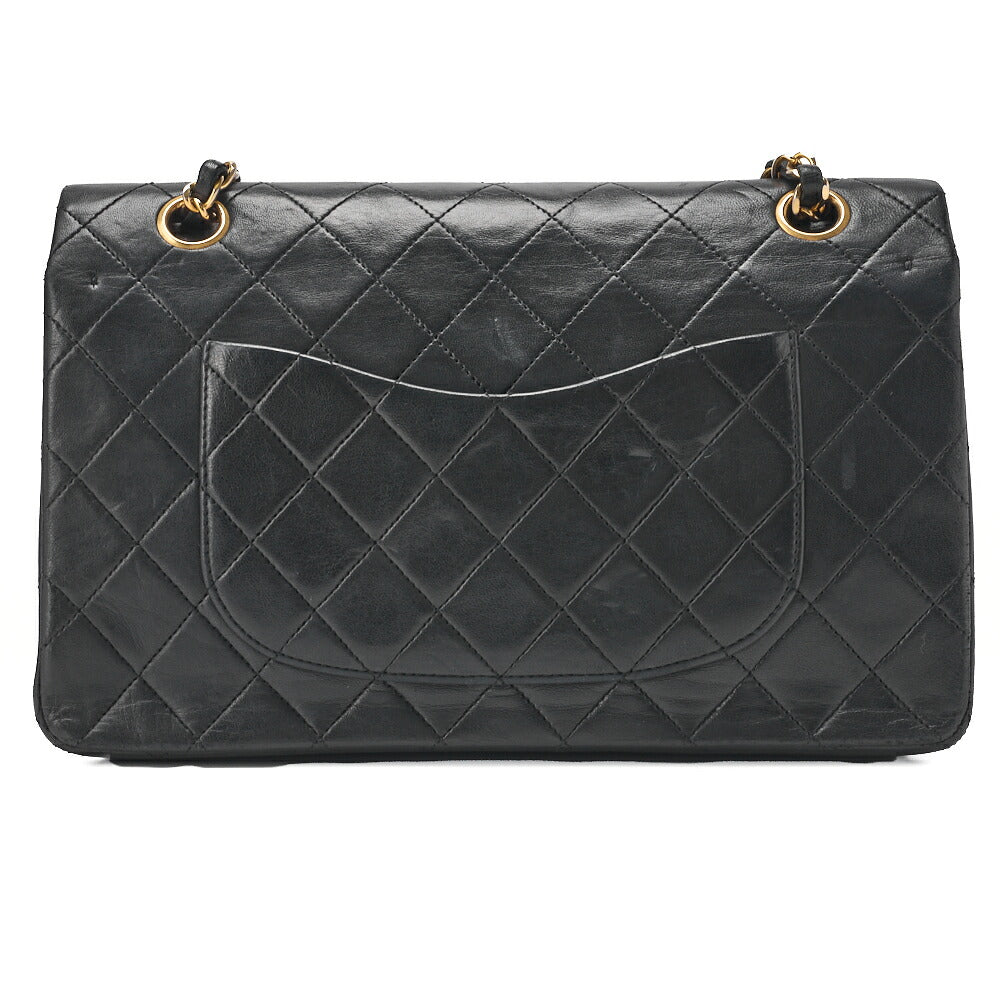 CHANEL Chain Shoulder Bag Matelasse Double Flap Lambskin Black Gold-Tone Hardware Pre-Owned - Vintage La Charme