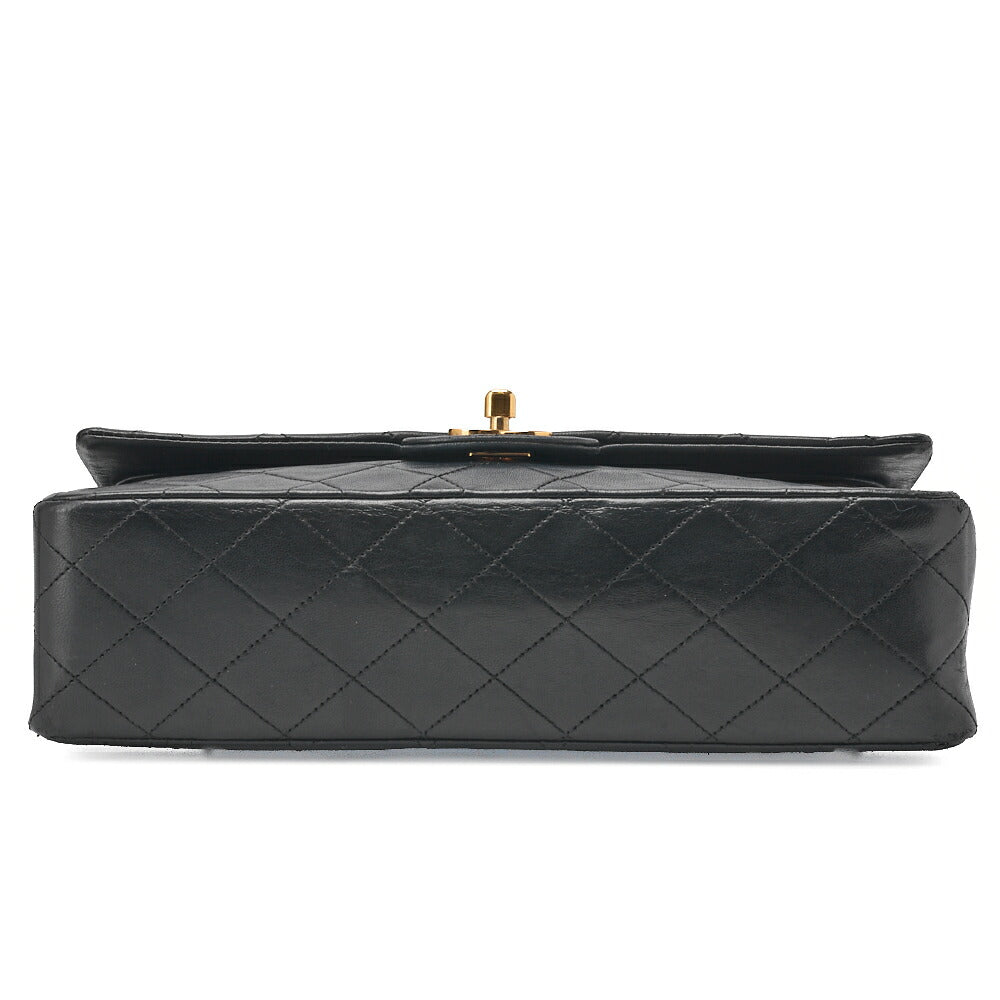 CHANEL Chain Shoulder Bag Matelasse Double Flap Lambskin Black Gold-Tone Hardware Pre-Owned - Vintage La Charme