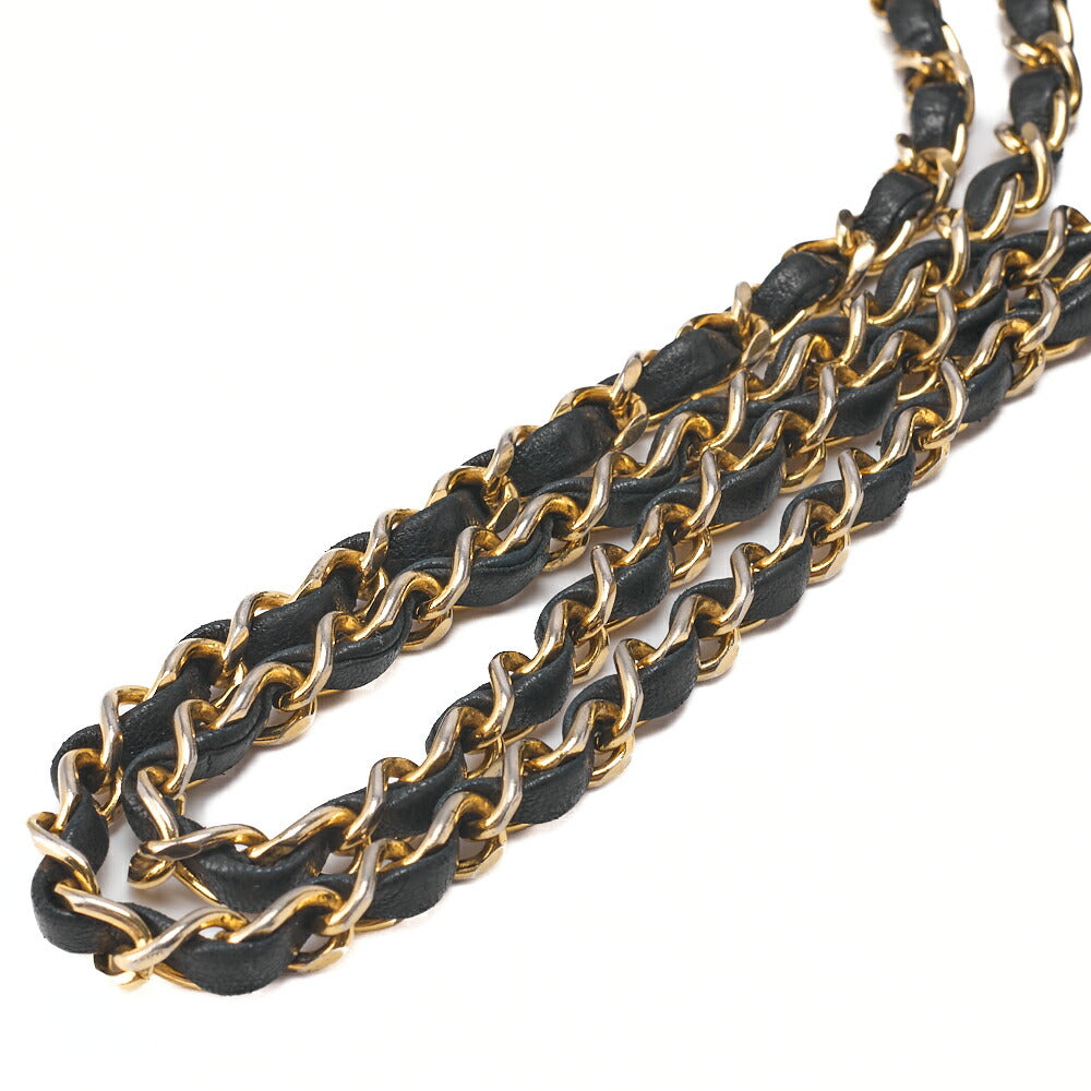 CHANEL Chain Shoulder Bag Matelasse Double Flap Lambskin Black Gold-Tone Hardware Pre-Owned - Vintage La Charme