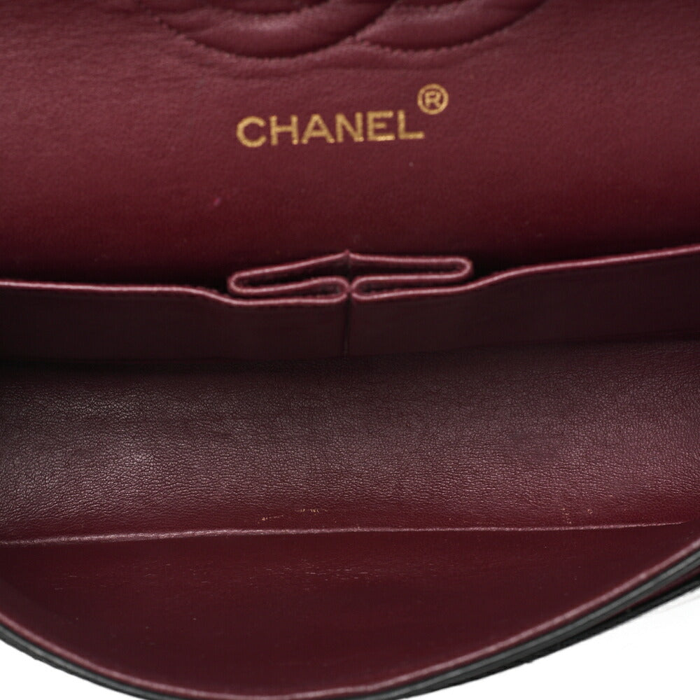 CHANEL Chain Shoulder Bag Matelasse Double Flap Lambskin Black Gold-Tone Hardware Pre-Owned - Vintage La Charme