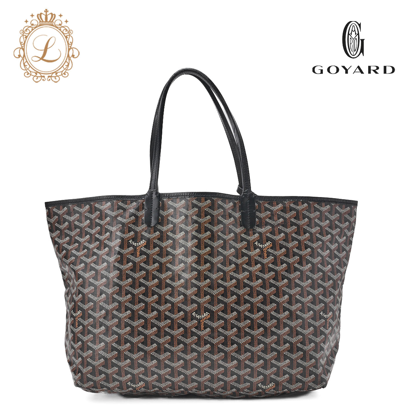Goyard Saint Louis PM Tote Bag Coated Canvas Black Silver-Tone Hardware Pre-Owned - Vintage La Charme