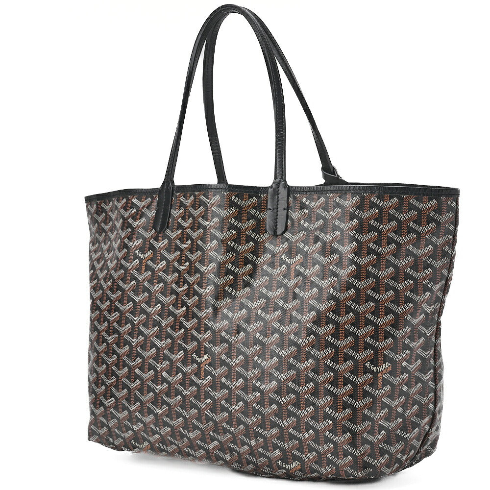 Goyard Saint Louis PM Tote Bag Coated Canvas Black Silver-Tone Hardware Pre-Owned - Vintage La Charme