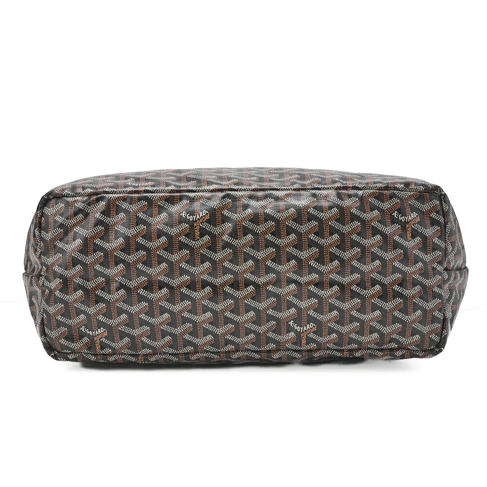 Goyard Saint Louis PM Tote Bag Coated Canvas Black Silver-Tone Hardware Pre-Owned - Vintage La Charme