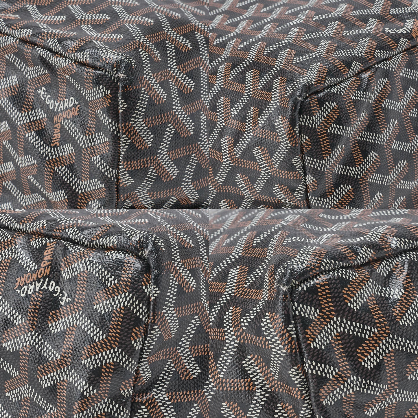 Goyard Saint Louis PM Tote Bag Coated Canvas Black Silver-Tone Hardware Pre-Owned - Vintage La Charme