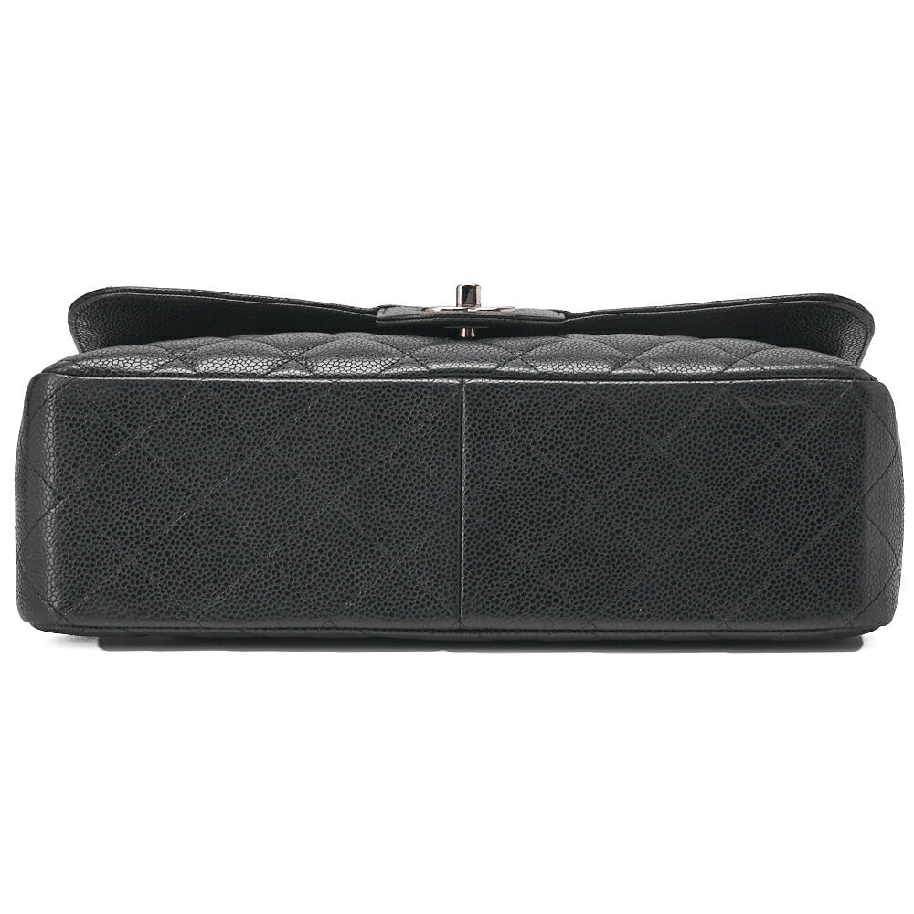 CHANEL Chain Shoulder Bag Deca Matelasse Caviar Skin Black Silver-Tone Hardware Pre-Owned - Vintage La Charme