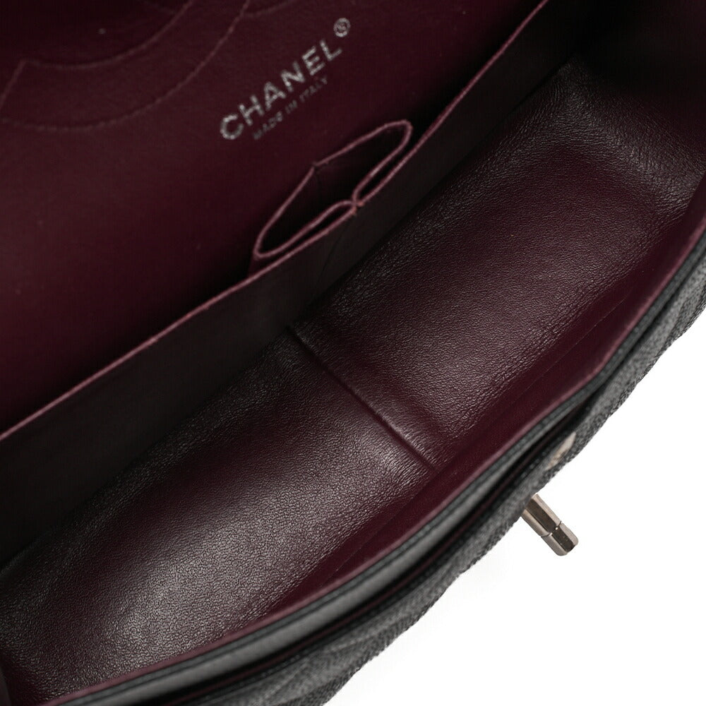 CHANEL Chain Shoulder Bag Deca Matelasse Caviar Skin Black Silver-Tone Hardware Pre-Owned - Vintage La Charme