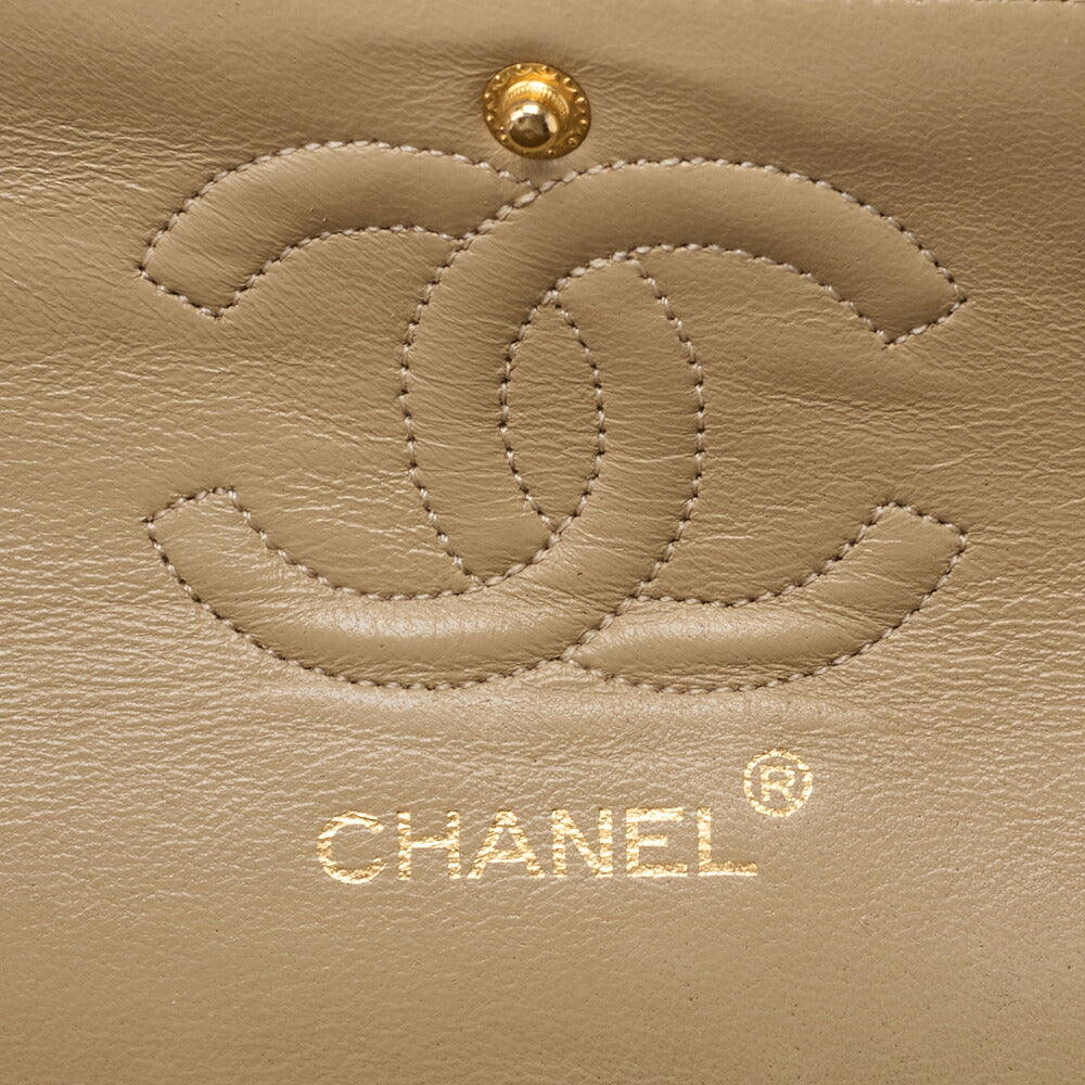 CHANEL Shoulder Bag Matelasse Double Flap Lambskin Beige Gold-Tone Hardware Pre-Owned - Vintage La Charme