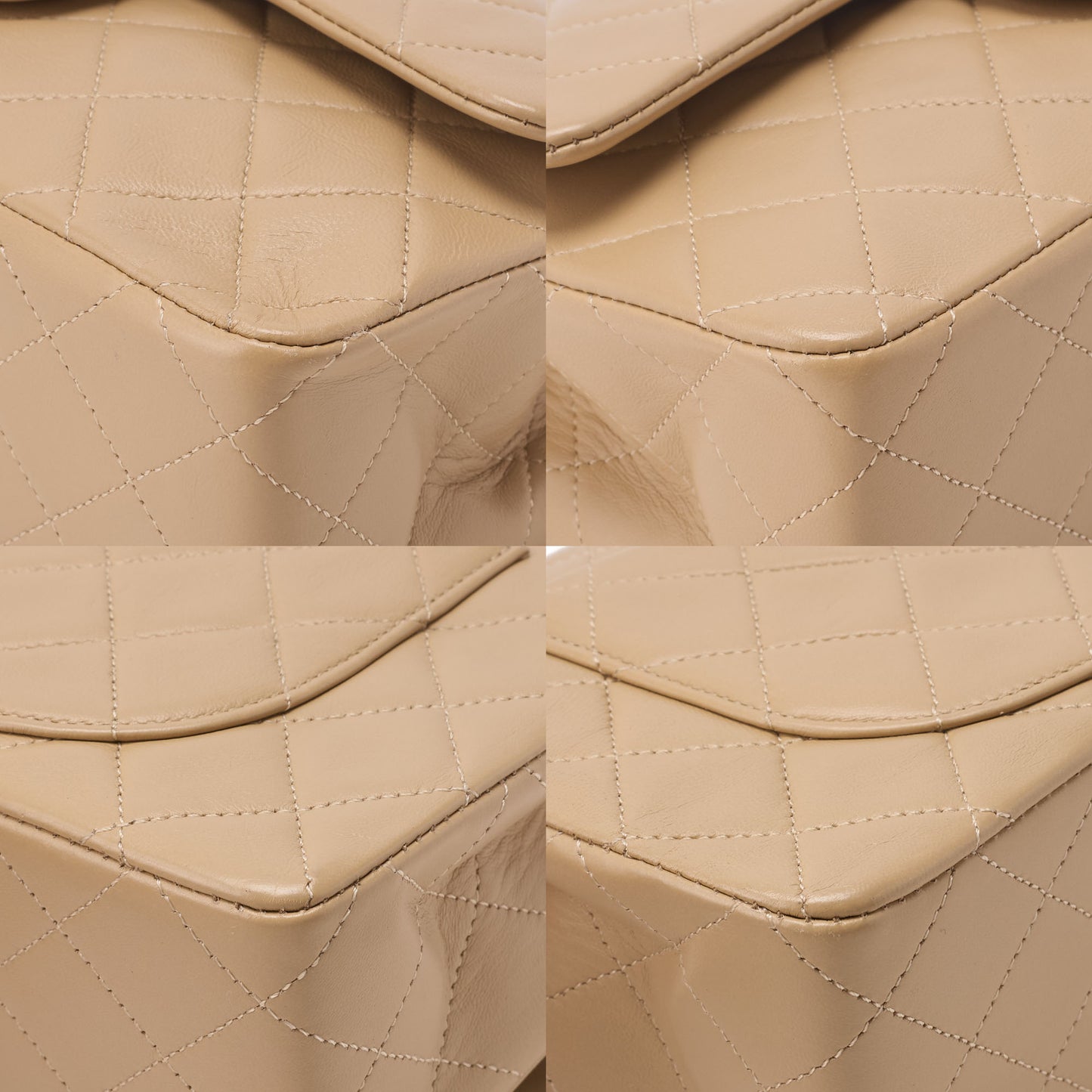 CHANEL Shoulder Bag Matelasse Double Flap Lambskin Beige Gold-Tone Hardware Pre-Owned - Vintage La Charme