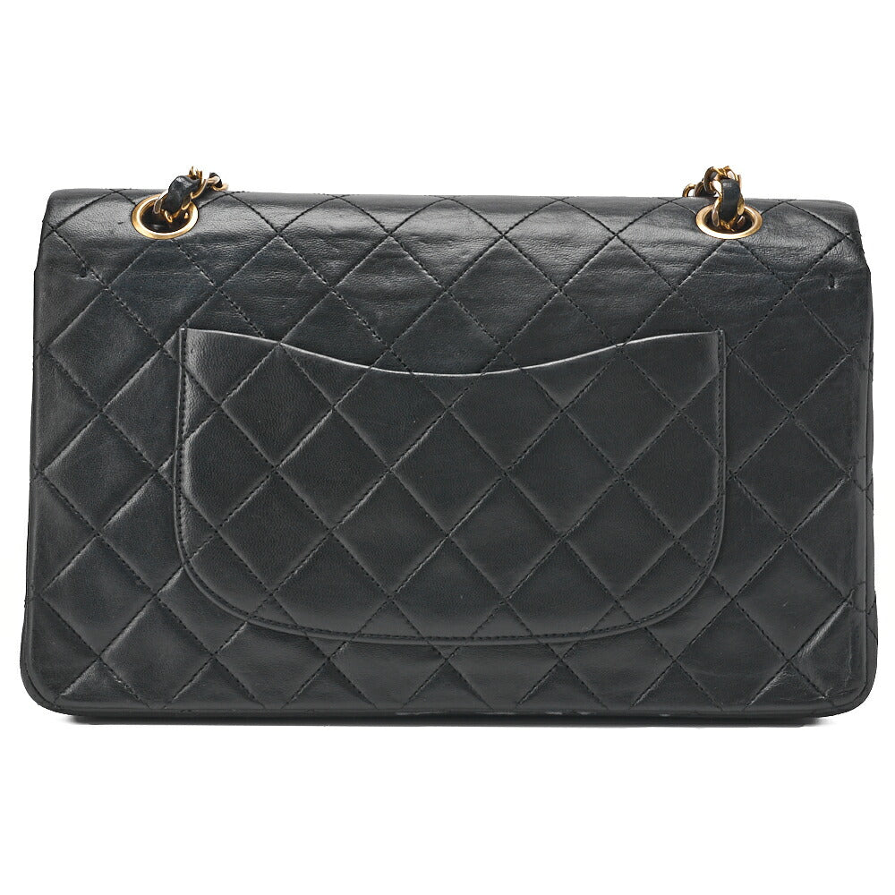 CHANEL Chain Shoulder Bag Matelasse Double Flap Lambskin Black Gold-Tone Hardware Pre-Owned - Vintage La Charme
