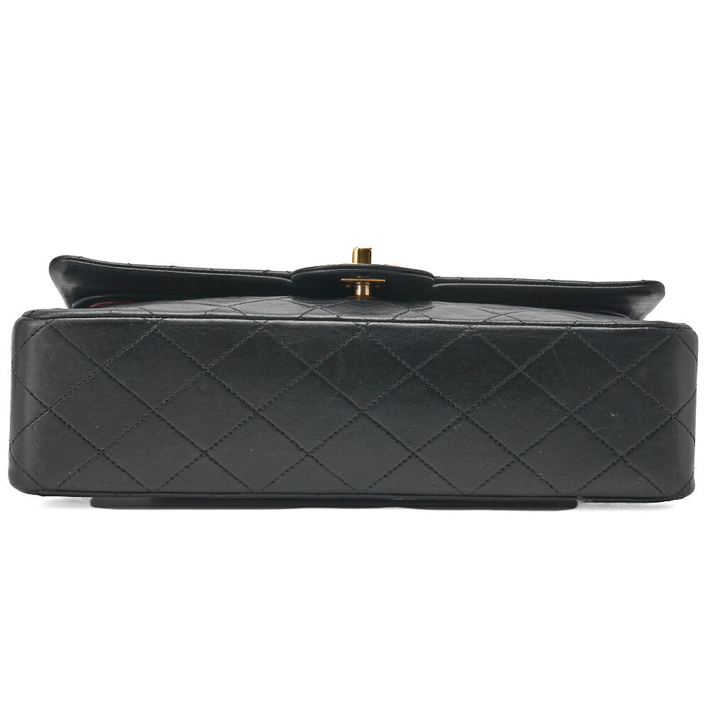 CHANEL Chain Shoulder Bag Matelasse Double Flap Lambskin Black Gold-Tone Hardware Pre-Owned - Vintage La Charme