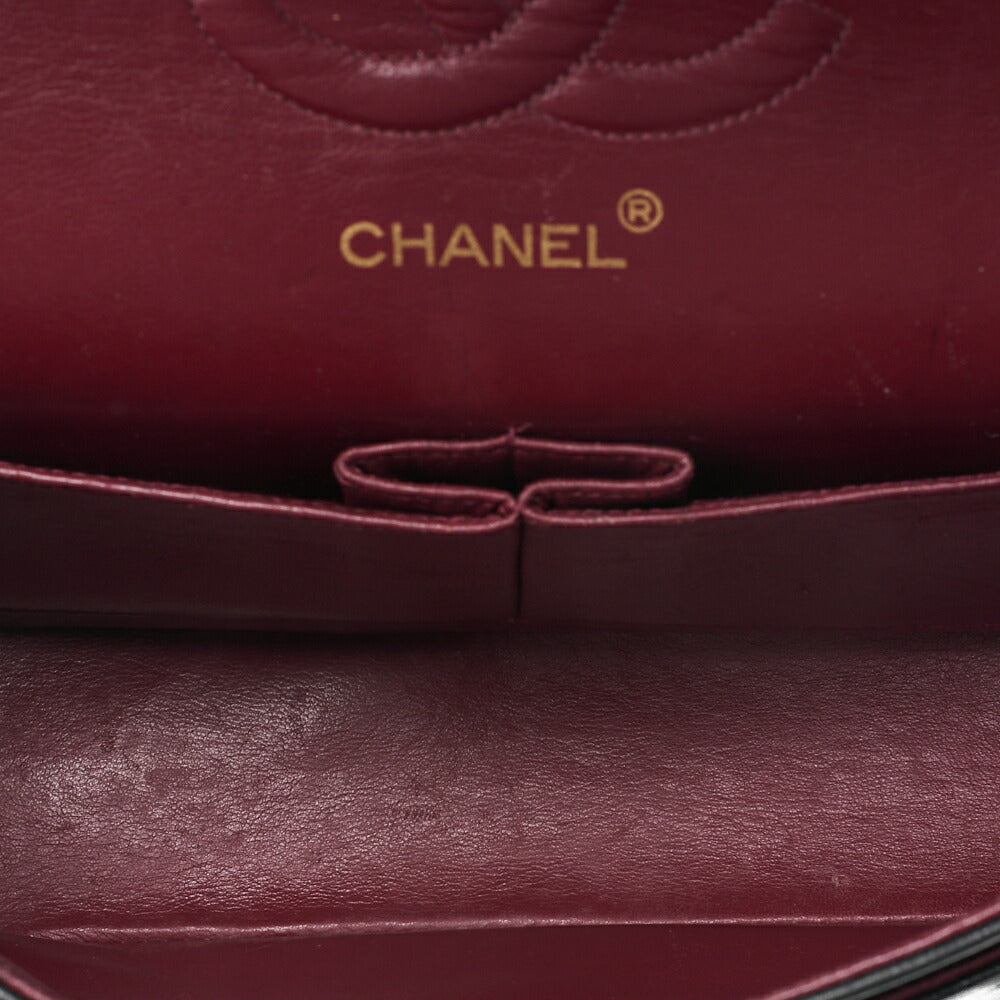 CHANEL Chain Shoulder Bag Matelasse Double Flap Lambskin Black Gold-Tone Hardware Pre-Owned - Vintage La Charme