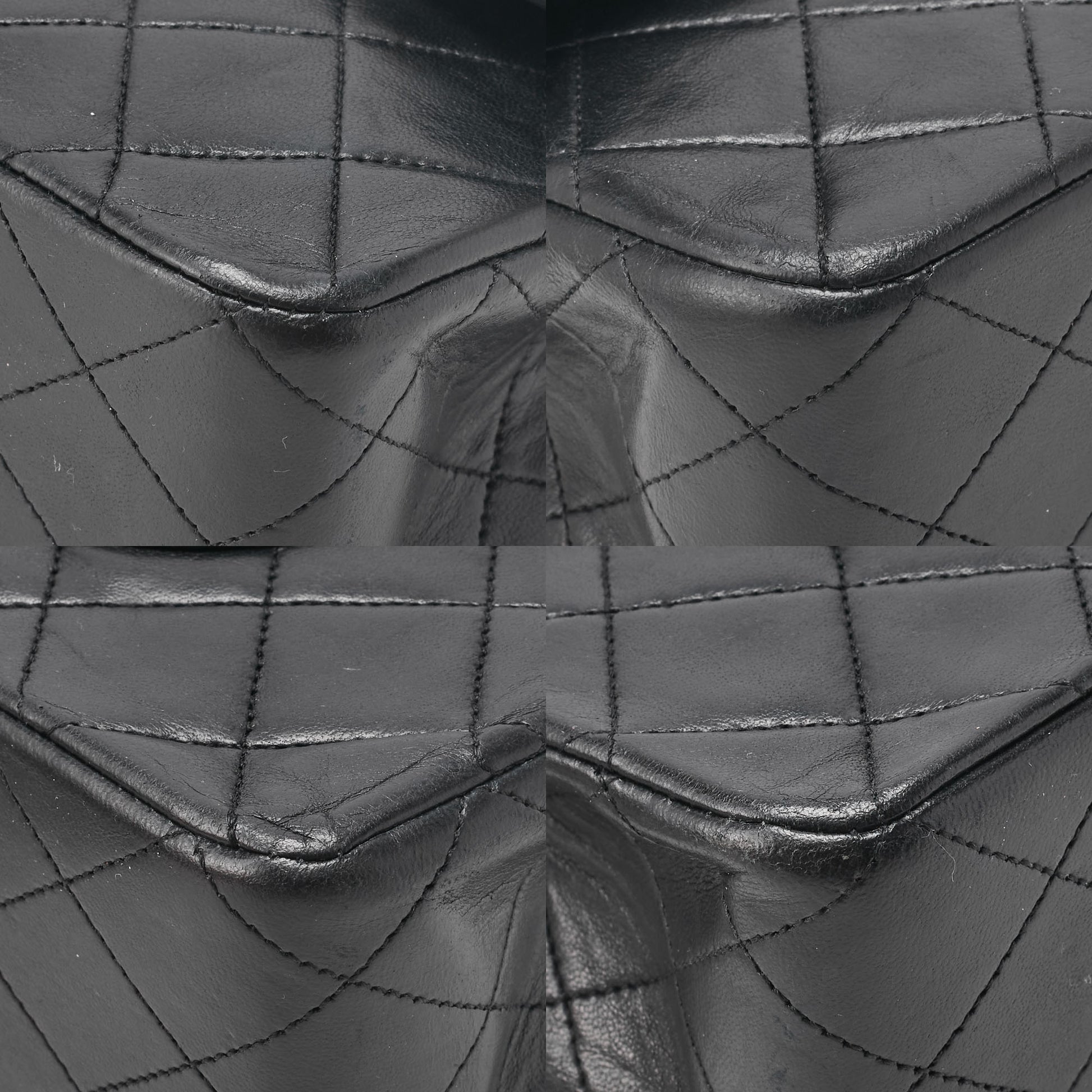 CHANEL Chain Shoulder Bag Matelasse Double Flap Lambskin Black Gold-Tone Hardware Pre-Owned - Vintage La Charme