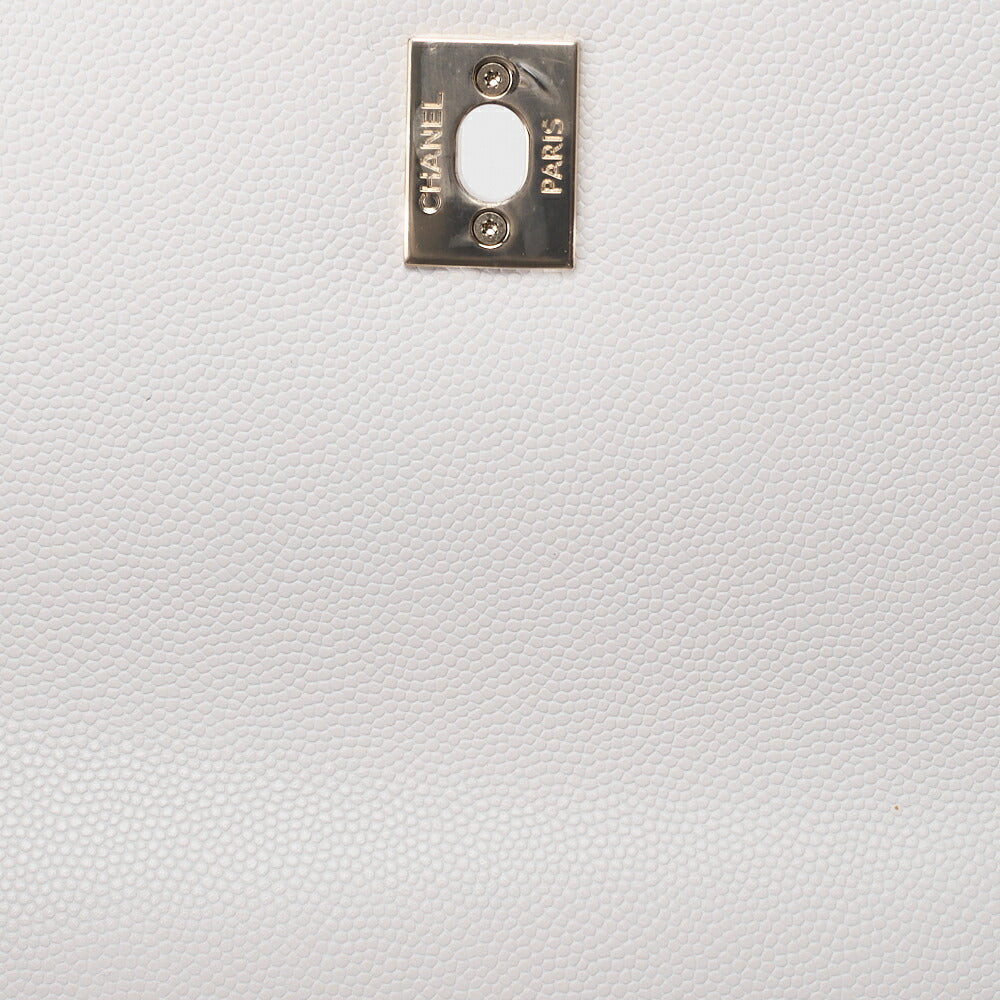 CHANEL Shoulder Bag Handbag Matelasse Coco Handle 2WAY Caviar Skin White Gold-Tone Hardware Pre-Owned - Vintage La Charme