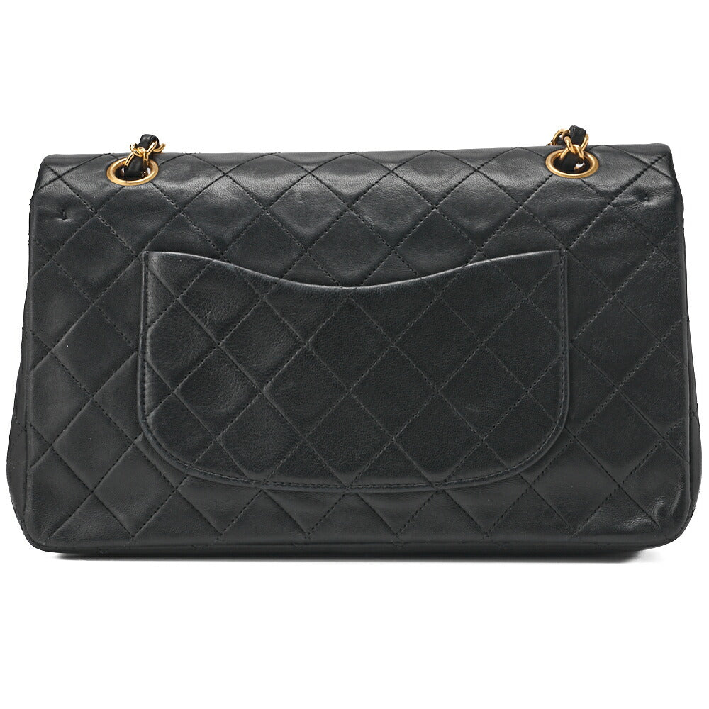 CHANEL Chain Shoulder Bag Matelasse Double Flap Lambskin Black Gold-Tone Hardware Pre-Owned - Vintage La Charme