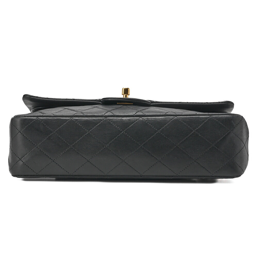 CHANEL Chain Shoulder Bag Matelasse Double Flap Lambskin Black Gold-Tone Hardware Pre-Owned - Vintage La Charme