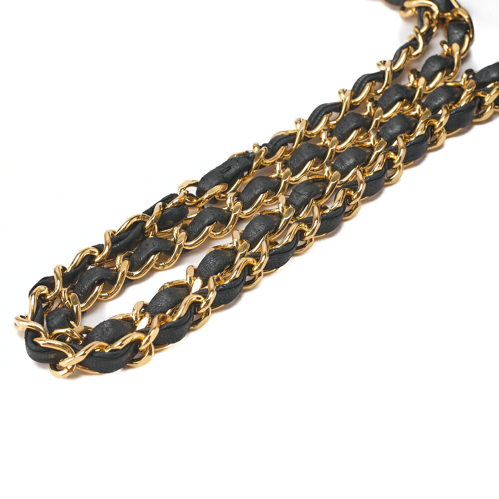 CHANEL Chain Shoulder Bag Matelasse Double Flap Lambskin Black Gold-Tone Hardware Pre-Owned - Vintage La Charme