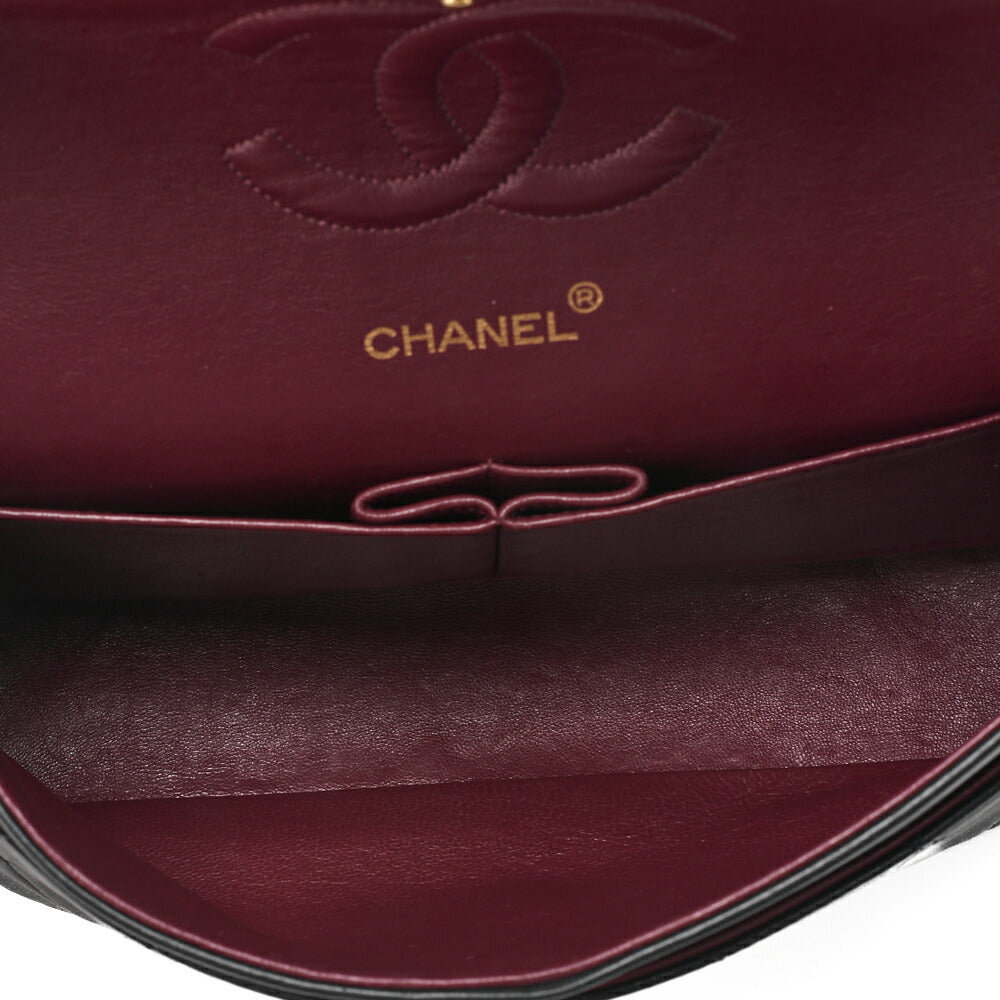 CHANEL Chain Shoulder Bag Matelasse Double Flap Lambskin Black Gold-Tone Hardware Pre-Owned - Vintage La Charme