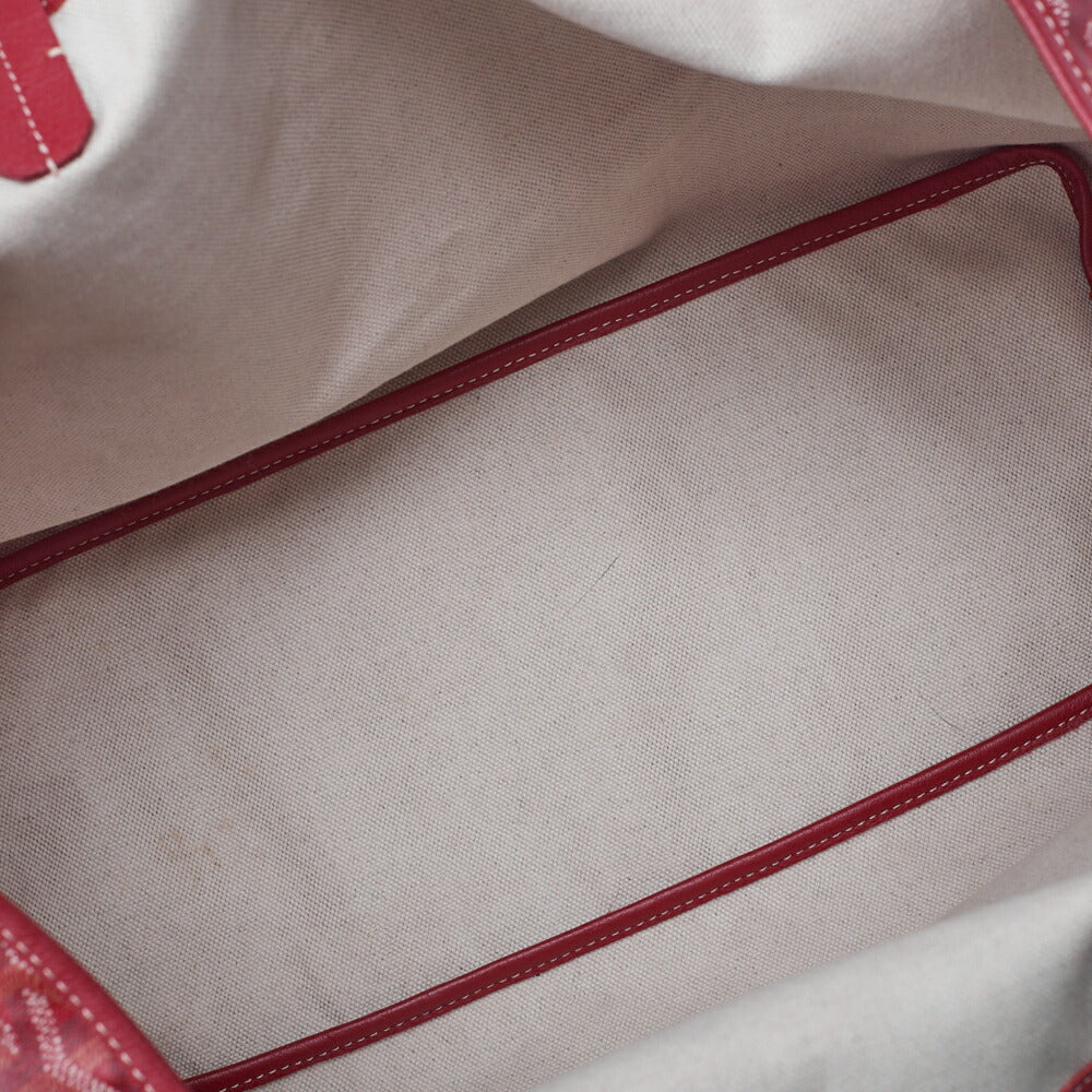 GOYARD Saint Louis PM Tote Bag, Coated Canvas, Red, Silver-Tone Hardware, Pre-Owned - Vintage La Charme