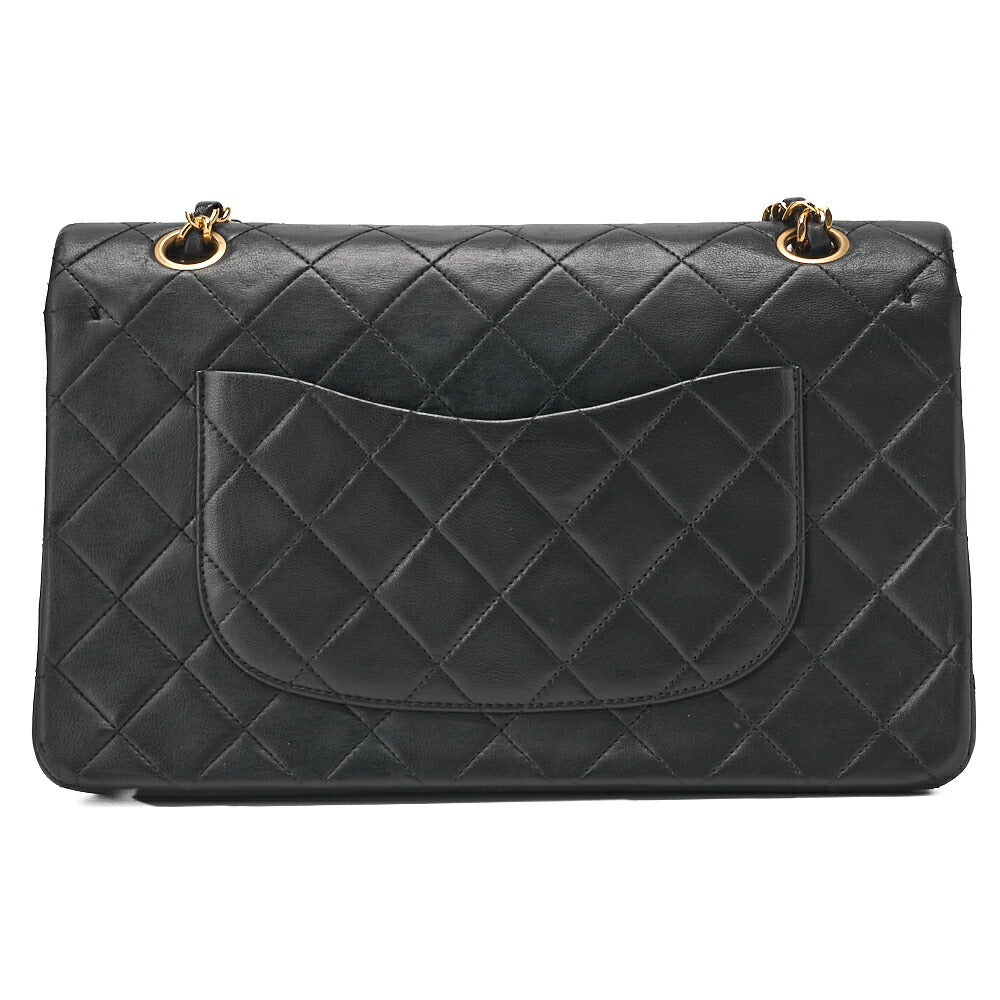 CHANEL Chain Shoulder Bag Matelasse Double Flap Lambskin Black Gold-Tone Hardware Pre-Owned - Vintage La Charme