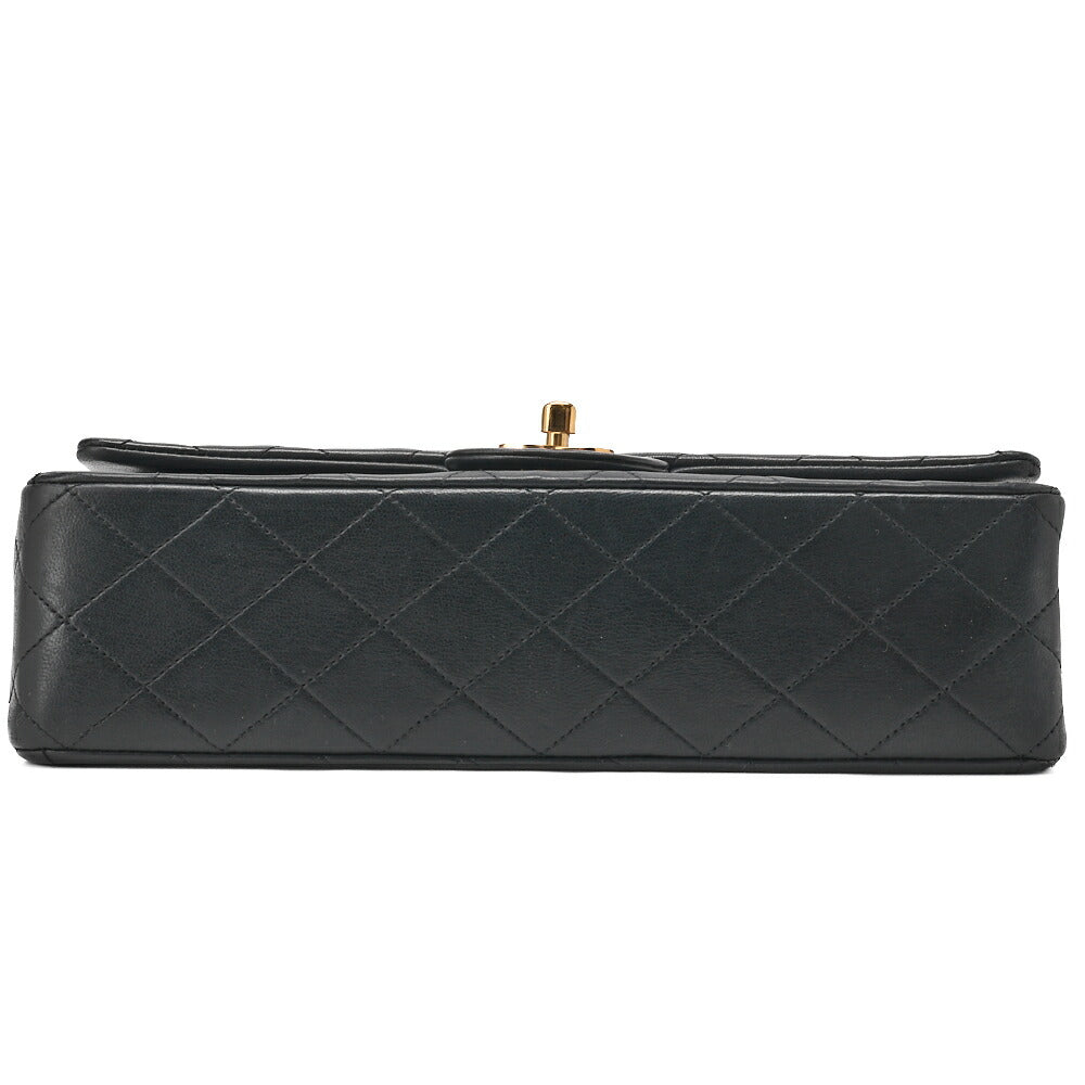 CHANEL Chain Shoulder Bag Matelasse Double Flap Lambskin Black Gold-Tone Hardware Pre-Owned - Vintage La Charme