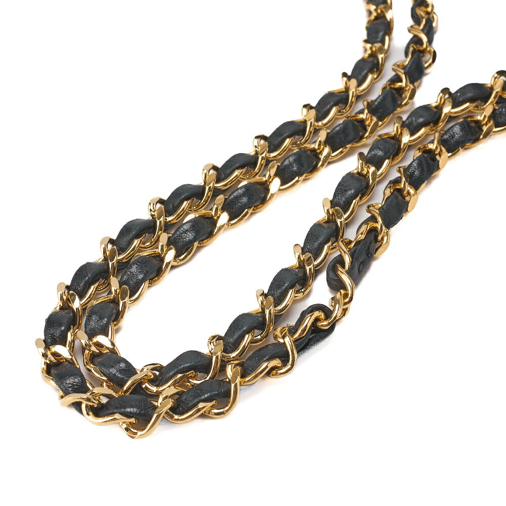 CHANEL Chain Shoulder Bag Matelasse Double Flap Lambskin Black Gold-Tone Hardware Pre-Owned - Vintage La Charme