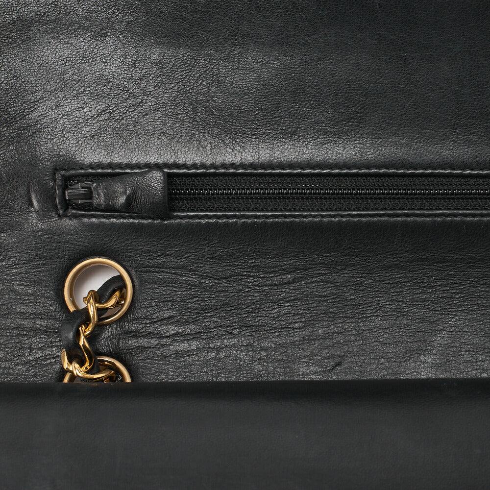 CHANEL Chain Shoulder Bag Matelasse Double Flap Lambskin Black Gold-Tone Hardware Pre-Owned - Vintage La Charme