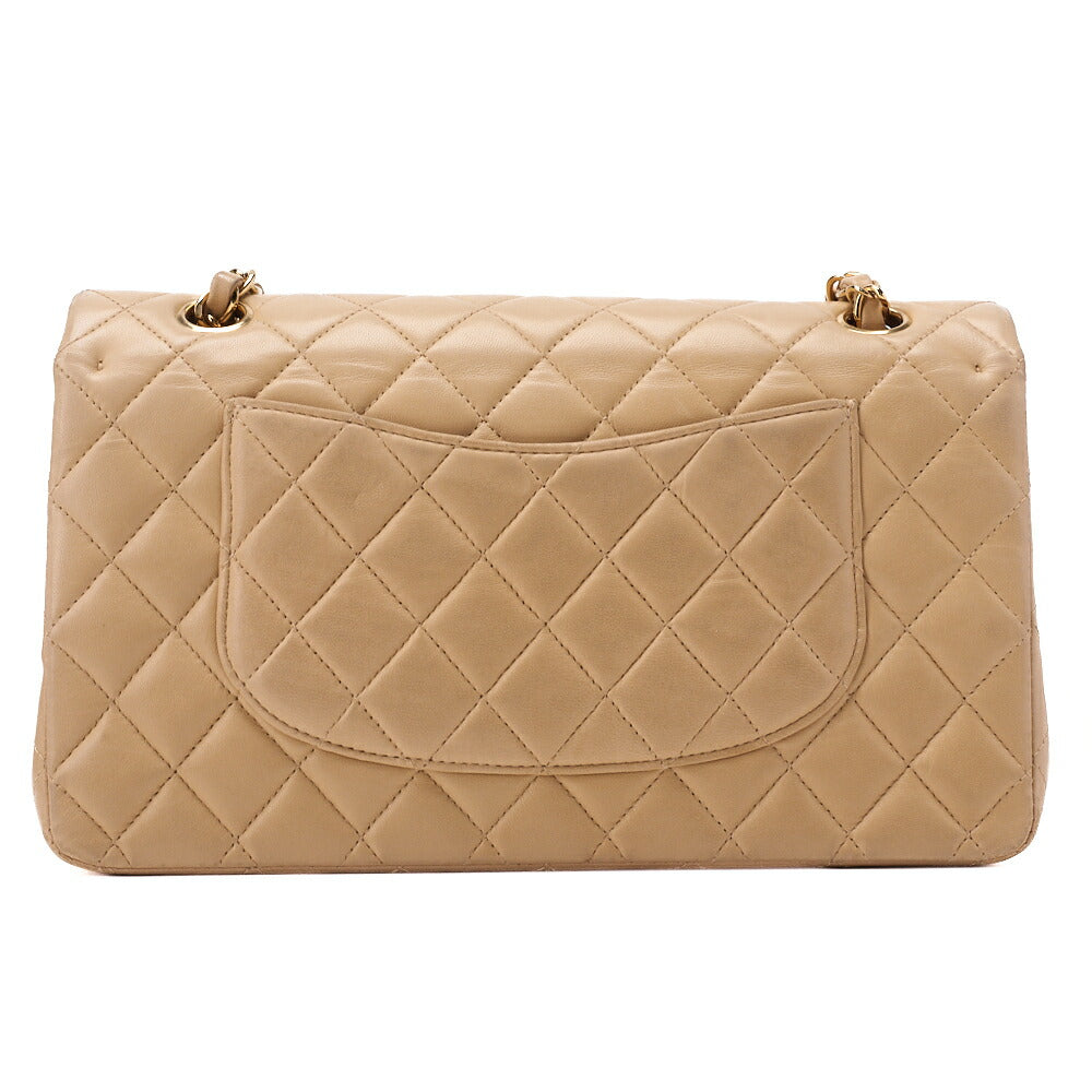 CHANEL Shoulder Bag Matelasse Double Flap Lambskin Beige Gold-Tone Hardware Pre-Owned - Vintage La Charme