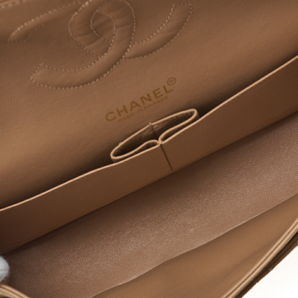 CHANEL Shoulder Bag Matelasse Double Flap Lambskin Beige Gold-Tone Hardware Pre-Owned - Vintage La Charme