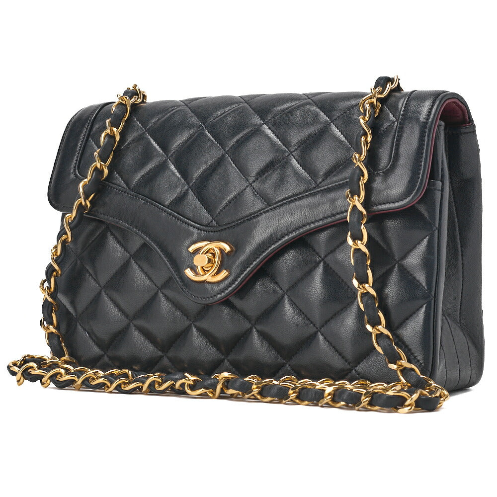 CHANEL Mini Shoulder Bag Matelasse Turn Lock Lambskin Navy Gold-Tone Hardware Pre-Owned - Vintage La Charme