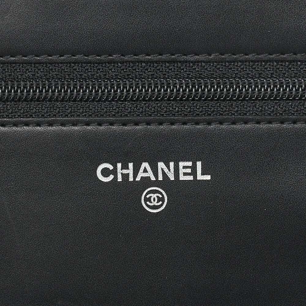 CHANEL Chain Wallet, Cambon Line, Calfskin, Black, Silver-Tone Hardware, Pre-Owned - Vintage La Charme