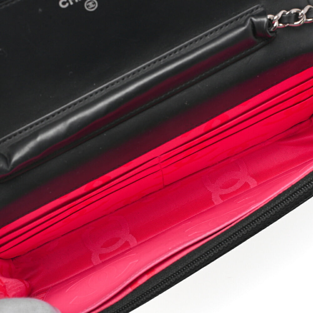 CHANEL Chain Wallet, Cambon Line, Calfskin, Black, Silver-Tone Hardware, Pre-Owned - Vintage La Charme