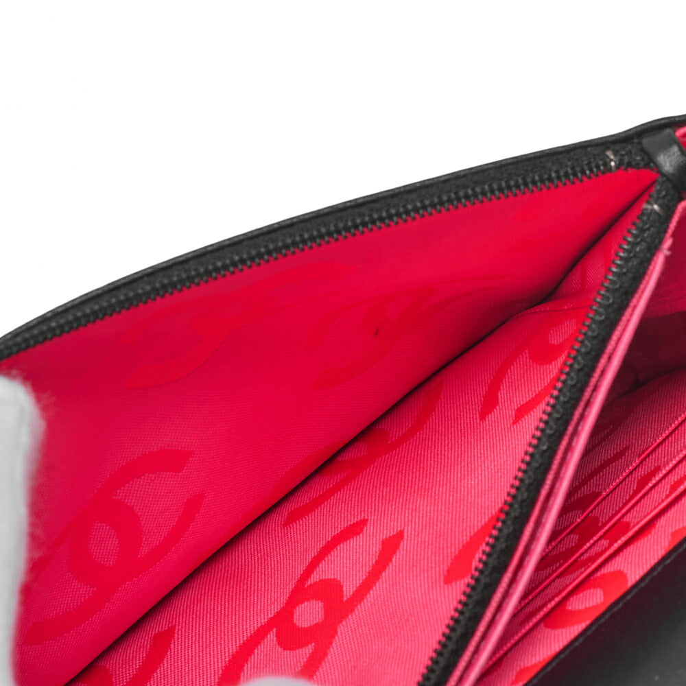 CHANEL Chain Wallet, Cambon Line, Calfskin, Black, Silver-Tone Hardware, Pre-Owned - Vintage La Charme