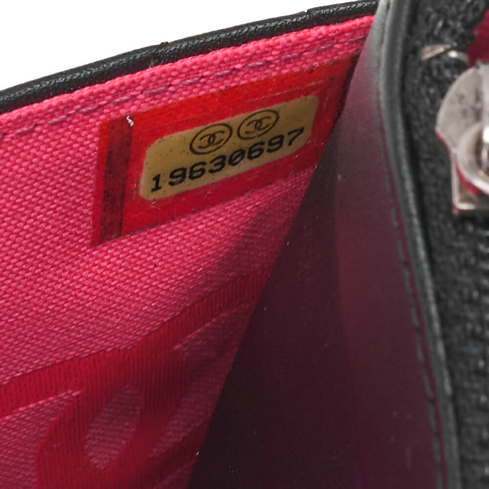 CHANEL Chain Wallet, Cambon Line, Calfskin, Black, Silver-Tone Hardware, Pre-Owned - Vintage La Charme