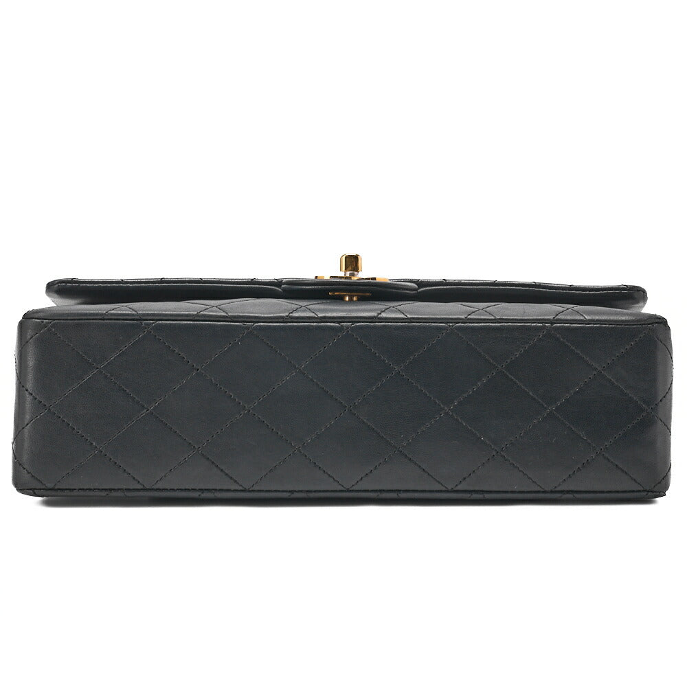 CHANEL Chain Shoulder Bag Matelasse Double Flap Lambskin Black Gold-Tone Hardware Pre-Owned - Vintage La Charme