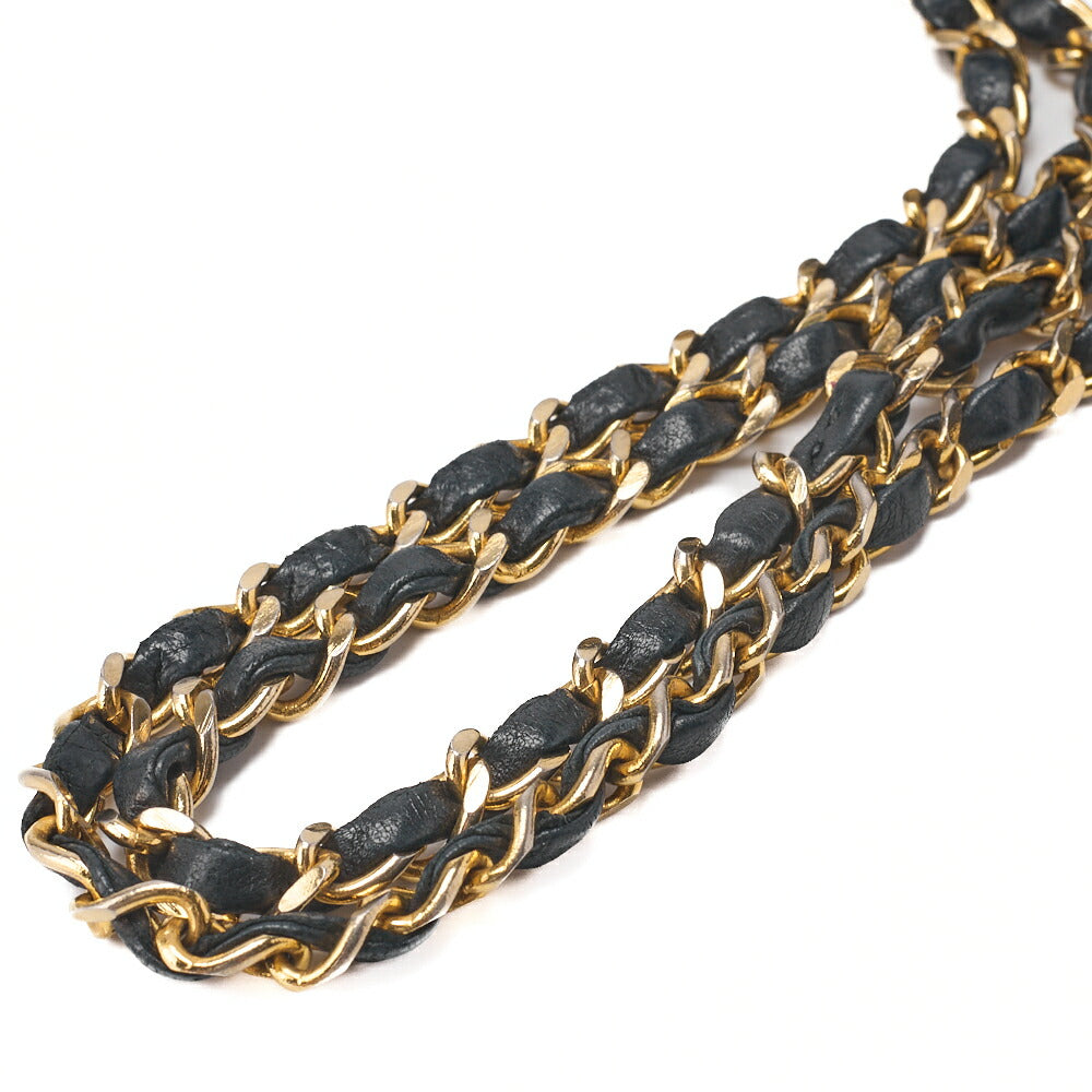 CHANEL Chain Shoulder Bag Matelasse Double Flap Lambskin Black Gold-Tone Hardware Pre-Owned - Vintage La Charme