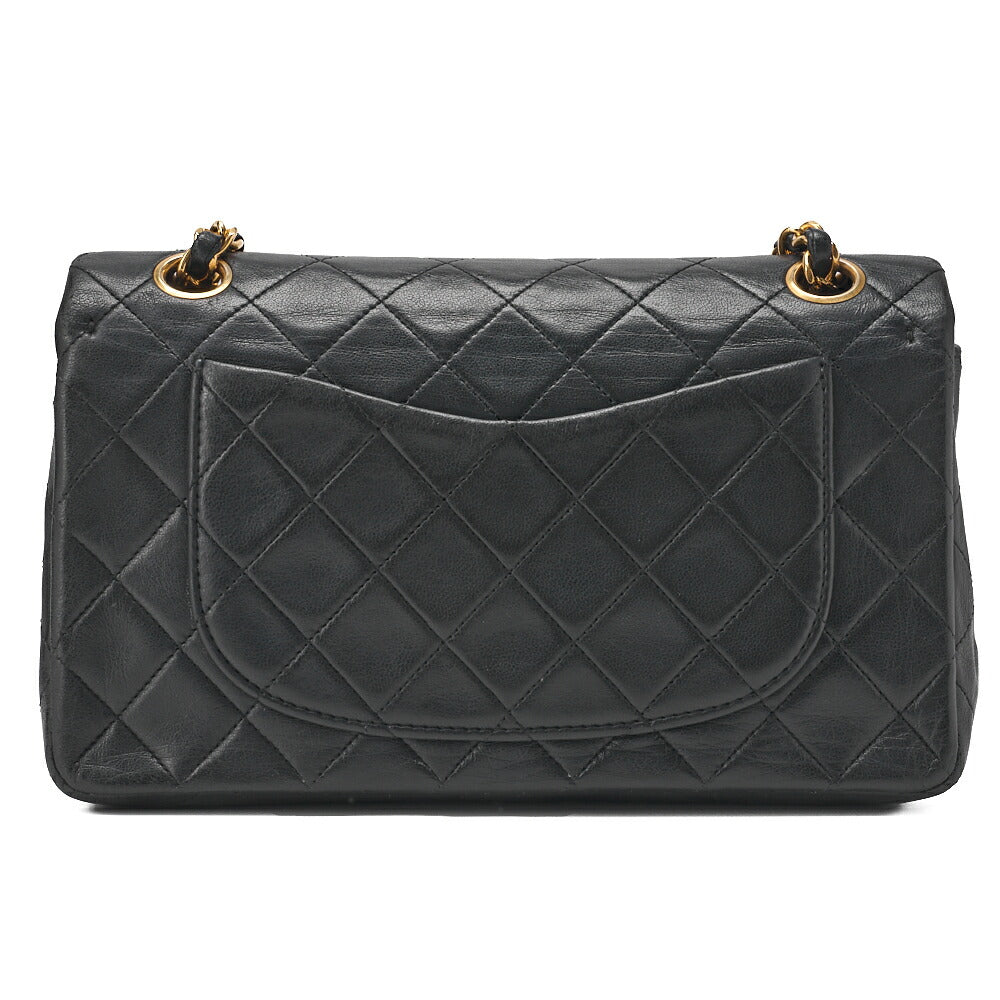 CHANEL Shoulder Bag Matelasse 23 Double Flap Chain Lambskin Black Gold-Tone Hardware Pre-Owned - Vintage La Charme