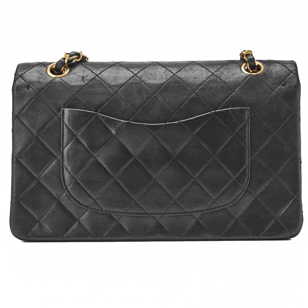 CHANEL Chain Shoulder Bag Matelasse Double Flap Lambskin Black Gold-Tone Hardware Pre-Owned - Vintage La Charme