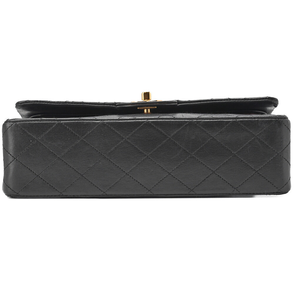 CHANEL Chain Shoulder Bag Matelasse Double Flap Lambskin Black Gold-Tone Hardware Pre-Owned - Vintage La Charme