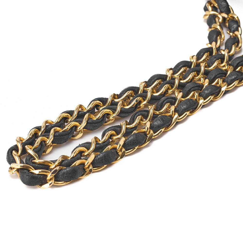 CHANEL Chain Shoulder Bag Matelasse Double Flap Lambskin Black Gold-Tone Hardware Pre-Owned - Vintage La Charme