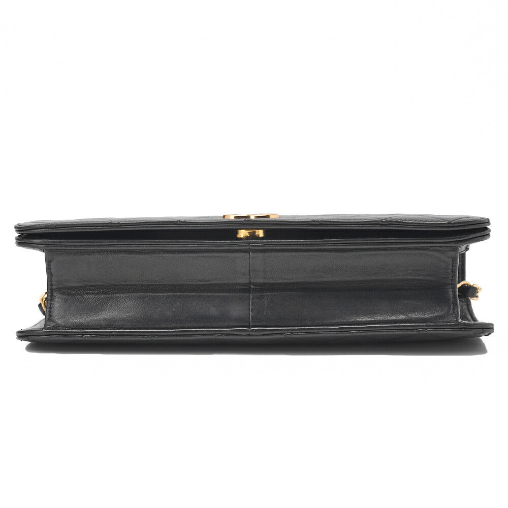 CHANEL Chain Shoulder Bag Matelasse Push Lock Lambskin Black Gold-Tone Hardware Pre-Owned - Vintage La Charme