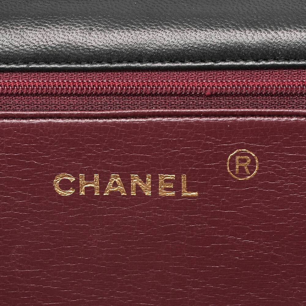 CHANEL Chain Shoulder Bag Matelasse Push Lock Lambskin Black Gold-Tone Hardware Pre-Owned - Vintage La Charme