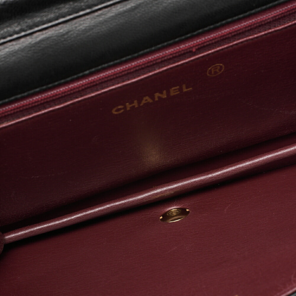 CHANEL Chain Shoulder Bag Matelasse Push Lock Lambskin Black Gold-Tone Hardware Pre-Owned - Vintage La Charme