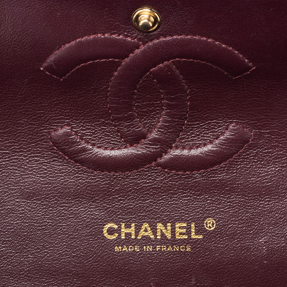 CHANEL Chain Shoulder Bag Matelasse Double Flap Caviar Skin Black Gold-Tone Hardware Pre-Owned - Vintage La Charme