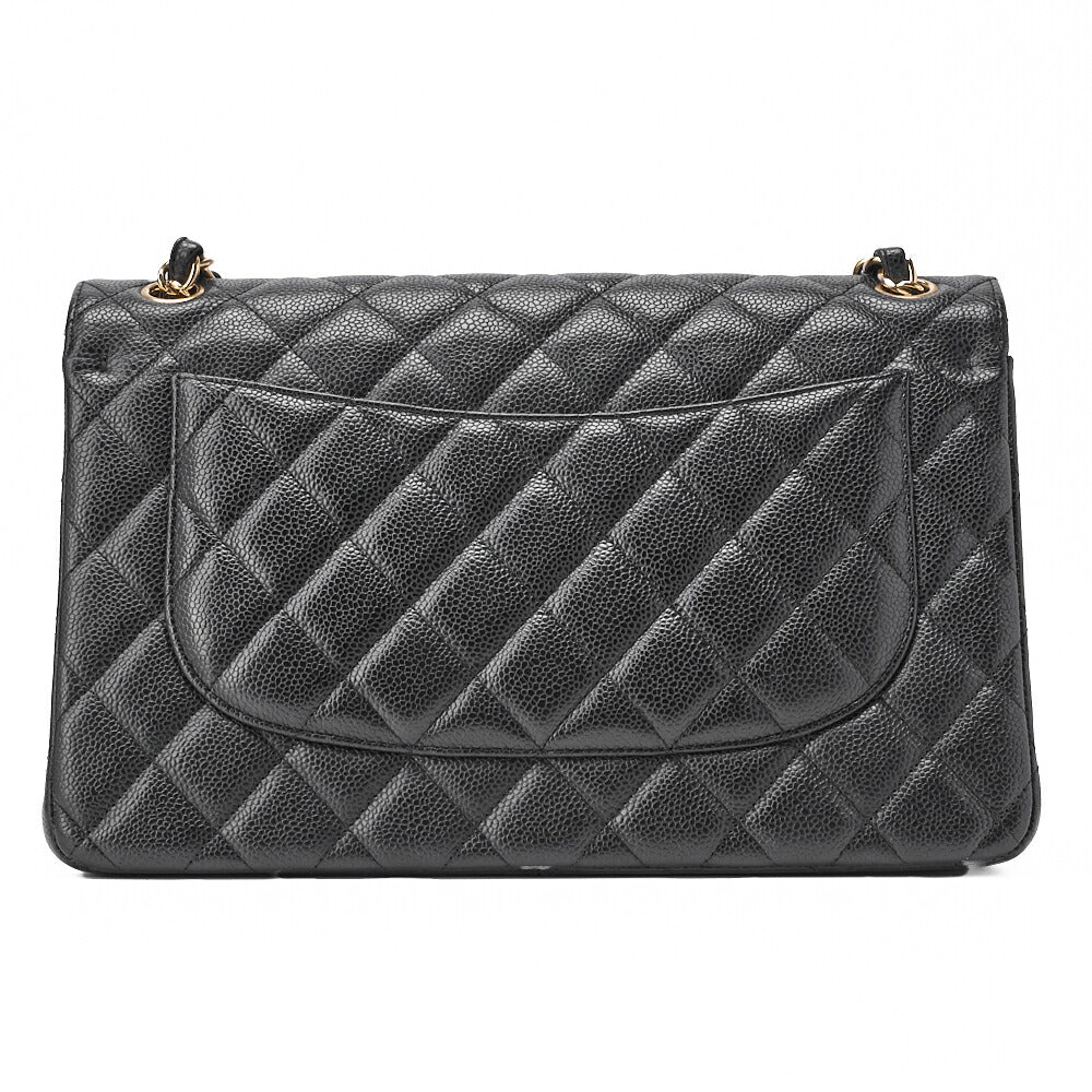 CHANEL Chain Shoulder Bag Deca Matelasse Caviar Skin Black Silver-Tone Hardware Pre-Owned - Vintage La Charme