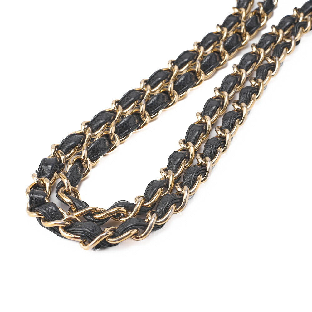 CHANEL Chain Shoulder Bag Deca Matelasse Caviar Skin Black Silver-Tone Hardware Pre-Owned - Vintage La Charme