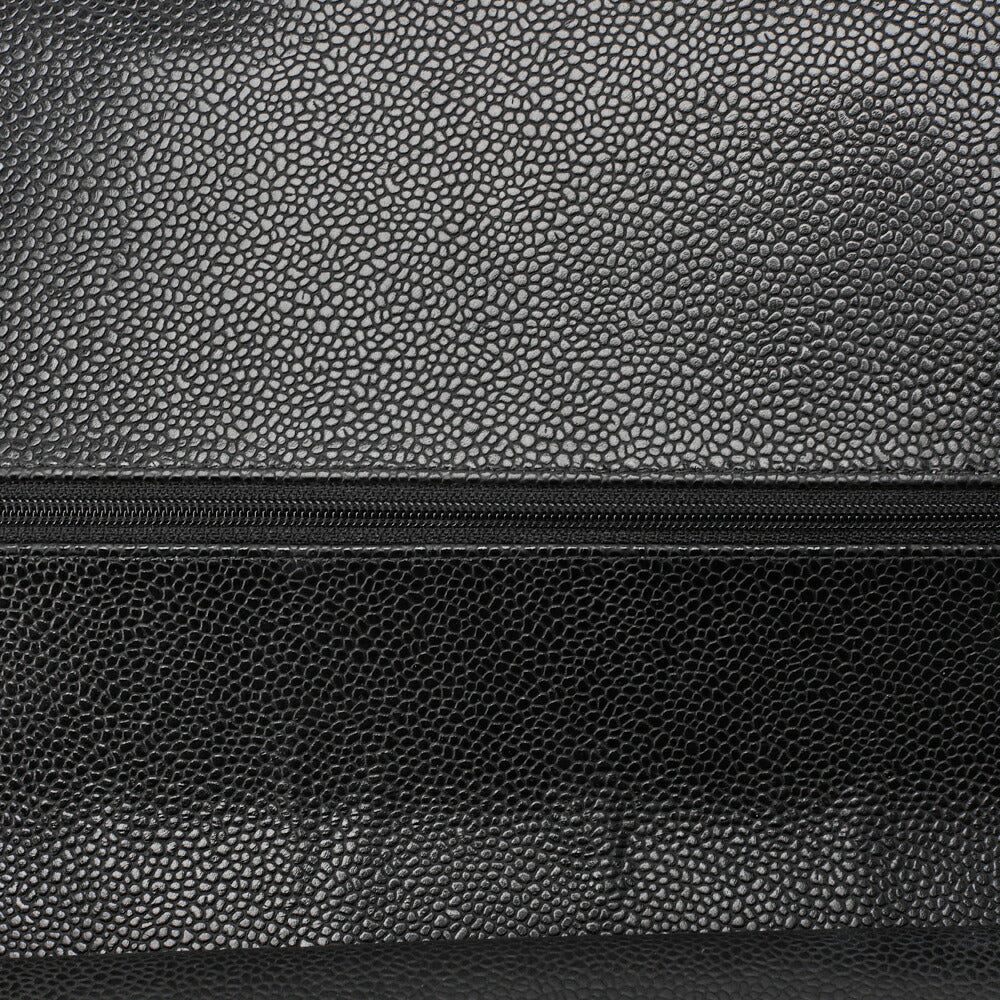 CHANEL Chain Shoulder Bag Deca Matelasse Caviar Skin Black Silver-Tone Hardware Pre-Owned - Vintage La Charme